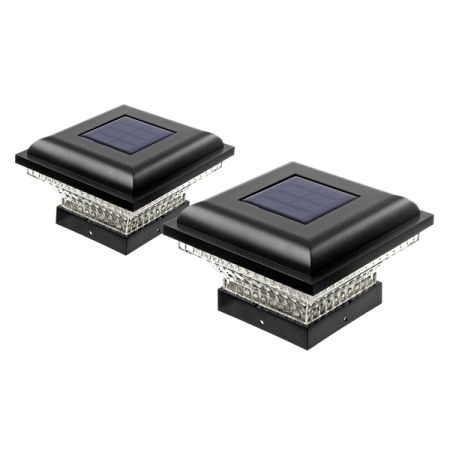 HOME ZONE SECURITY(R) ELI1300G 2PK SLR POST CAP LGHT BLK